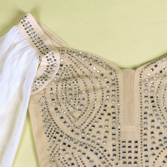 Mesh with Rhinestones Dress New Size S,M,L available strech. - Picture 12 of 14